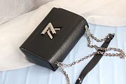 Colestore Louis Vuitton Twist MM Epi Black Silver Hardware 23x18x8cm - 4