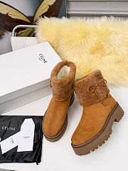 Colestore Celine Bulky Suede and Shearling Cropped Boots - 5