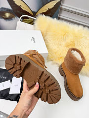 Colestore Celine Bulky Suede and Shearling Cropped Boots - 3