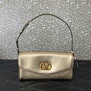 Colestore Valentino Garavani DeVain Small Shoulder Bag in Laminated Nappa Leather Gold 23.5x12x3cm - 1
