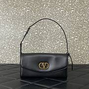 Colestore Valentino Garavani DeVain Small Shoulder Bag in Laminated Nappa Leather Black 23.5x12x3cm - 1
