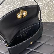 Colestore Valentino Garavani DeVain Small Shoulder Bag in Laminated Nappa Leather Black 23.5x12x3cm - 5