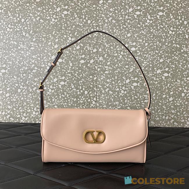 	 Colestore Valentino Garavani DeVain Small Nappa Shoulder Bag Rose Sand 23.5x12x3cm - 1