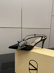 Colestore Valentino Garavani 80mm Bowow Embellished Satin Slingback Pumps - 6