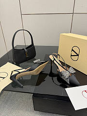 Colestore Valentino Garavani 80mm Bowow Embellished Satin Slingback Pumps - 2