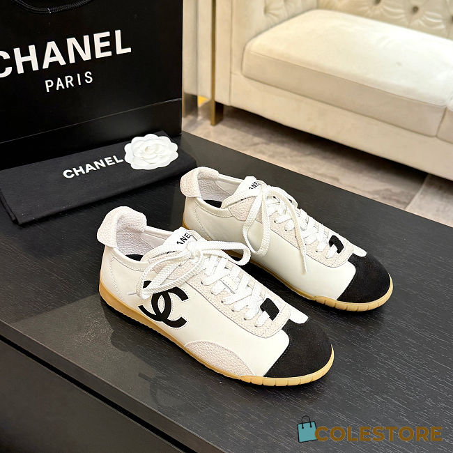 Colestore Chanel Sneakers Embossed Calfskin and Suede Calfskin White & Black - 1