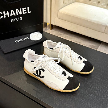 Colestore Chanel Sneakers Embossed Calfskin and Suede Calfskin White & Black