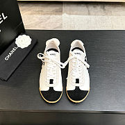 Colestore Chanel Sneakers Embossed Calfskin and Suede Calfskin White & Black - 5
