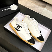 Colestore Chanel Sneakers Embossed Calfskin and Suede Calfskin White & Black - 2