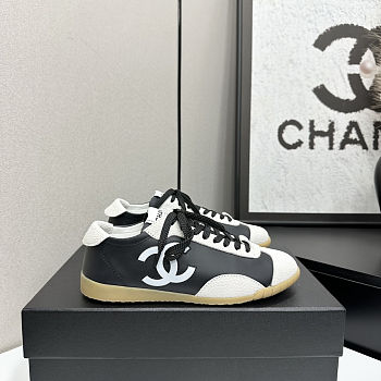 Colestore Chanel Sneakers Embossed Calfskin and Suede Calfskin Black & White
