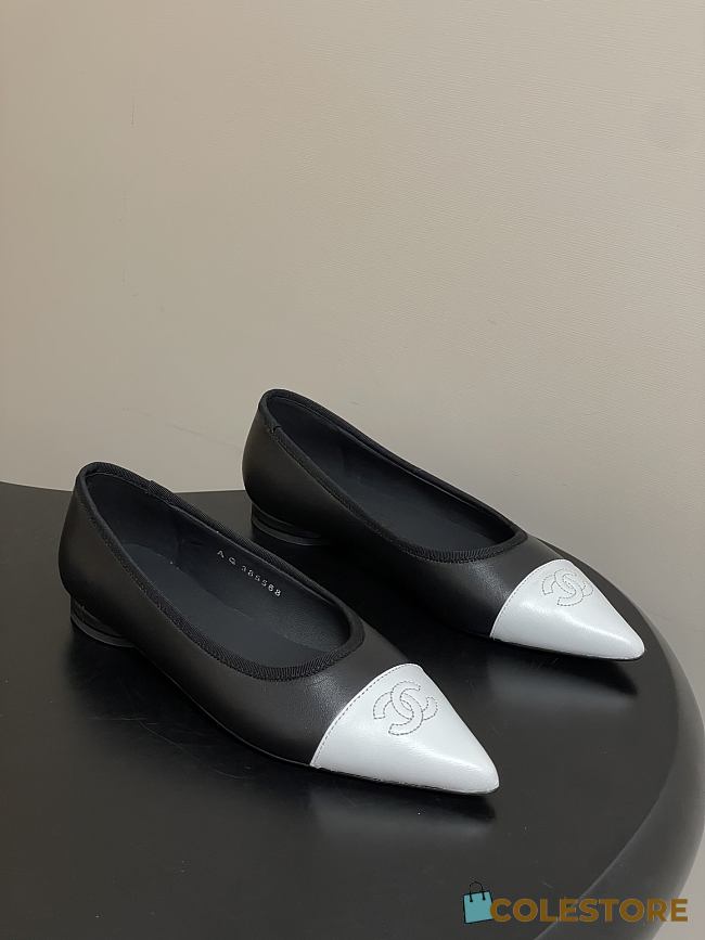Colestore Chanel Ballerina Shoes Gradient Sheepskin & Sheepskin  Black & White - 1