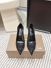 Colestore Christian Louboutin Follies Strass 85 mm Pumps Mesh and Suede Black - 1