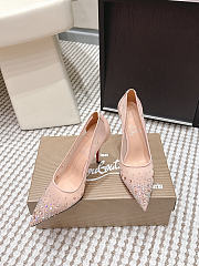 Colestore Christian Louboutin Follies Strass 85 mm Pumps Mesh and Suede Light Silk - 3