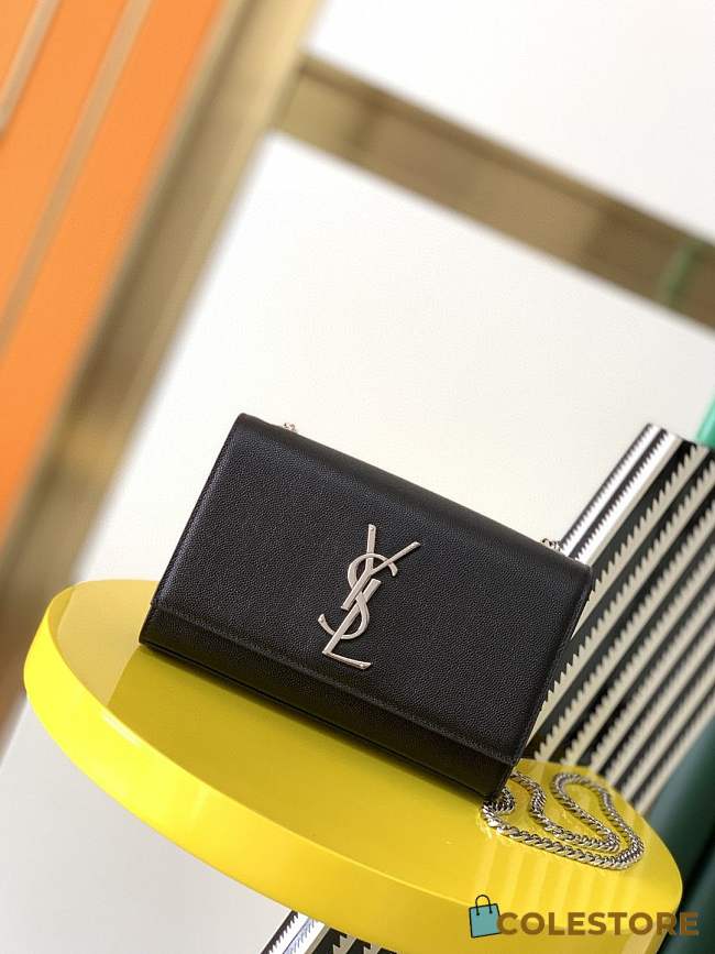 Colestore Saint Laurent YSL Kate Small In Grain De Poudre Embossed Leather Black 20x12.5x5cm - 1