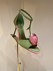 Colestore Roger Vivier Rose Vivier Sandals in Satin Green, Pink - 4