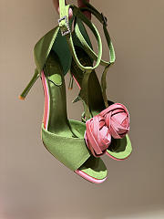 Colestore Roger Vivier Rose Vivier Sandals in Satin Green, Pink - 2