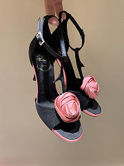 Colestore Roger Vivier Rose Vivier Sandals in Satin Black, Pink - 4