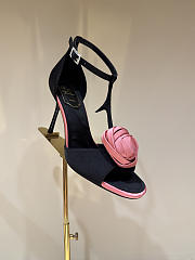 Colestore Roger Vivier Rose Vivier Sandals in Satin Black, Pink - 3