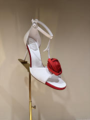 Colestore Roger Vivier Rose Vivier Sandals in Satin White, Red - 3