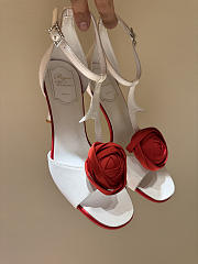 Colestore Roger Vivier Rose Vivier Sandals in Satin White, Red - 2