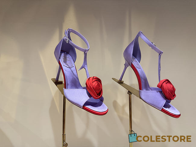 Colestore Roger Vivier Rose Vivier Sandals in Satin Purple, Red - 1