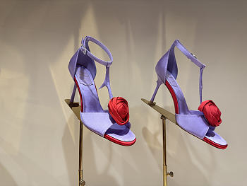 Colestore Roger Vivier Rose Vivier Sandals in Satin Purple, Red