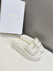 Colestore Dior D-Lane Platform Slide White Padded Lambskin  - 6