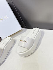 Colestore Dior D-Lane Platform Slide White Padded Lambskin  - 3