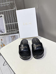 Colestore Dior D-Lane Platform Slide Black Padded Lambskin  - 1