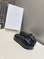 Colestore Dior D-Lane Platform Slide Black Padded Lambskin  - 5