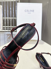 Colestore Celine Cage  Strappy Sandal In Laminated Lambskin Burgundy - 3