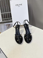 Colestore Celine Cage  Strappy Sandal In Laminated Lambskin Black - 1