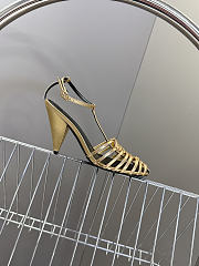 Colestore Celine Cage  Strappy Sandal In Laminated Lambskin Gold - 4