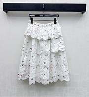 Colestore Dior Embroidered Floral Tiered Eyelet Skirt - 6