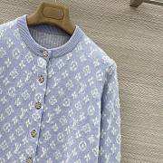 Colestore Louis Vuitton Monogram Patterned Wool Cardigan Blue - 6