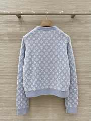 Colestore Louis Vuitton Monogram Patterned Wool Cardigan Blue - 4