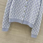 Colestore Louis Vuitton Monogram Patterned Wool Cardigan Blue - 2