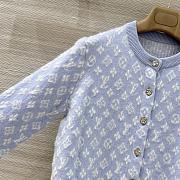 Colestore Louis Vuitton Monogram Patterned Wool Cardigan Blue - 5