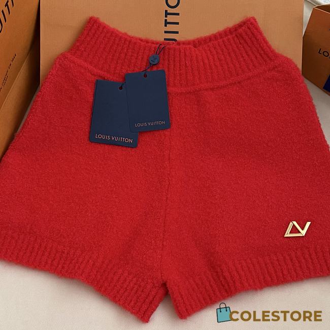 Colestore Louis Vuitton LV Twist Logo Knit Shorts Red - 1