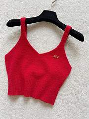 Colestore Louis Vuitton Sweater Textured Knitted Wool Blend Red - 1