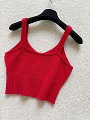 Colestore Louis Vuitton Sweater Textured Knitted Wool Blend Red - 6