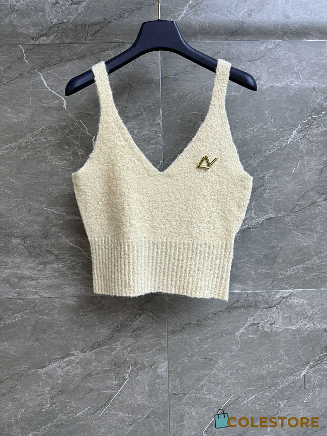 Colestore Louis Vuitton Sweater Textured Knitted Wool Blend Beige - 1