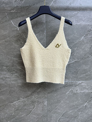 Colestore Louis Vuitton Sweater Textured Knitted Wool Blend Beige