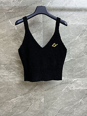 	 Colestore Louis Vuitton Sweater Textured Knitted Wool Blend Black - 1