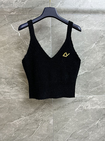 	 Colestore Louis Vuitton Sweater Textured Knitted Wool Blend Black