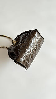 Colestore Chanel 25 Small Handbag Glossy Calfskin with Wrinkled Effect & Gold-plated Metal Dark Brown 30x26x14cm - 2