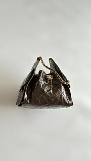Colestore Chanel 25 Small Handbag Glossy Calfskin with Wrinkled Effect & Gold-plated Metal Dark Brown 30x26x14cm - 3