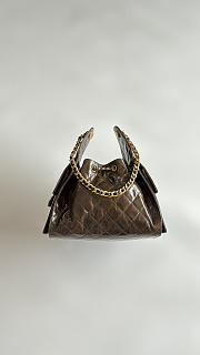 Colestore Chanel 25 Small Handbag Glossy Calfskin with Wrinkled Effect & Gold-plated Metal Dark Brown 30x26x14cm - 4