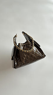 Colestore Chanel 25 Small Handbag Glossy Calfskin with Wrinkled Effect & Gold-plated Metal Dark Brown 30x26x14cm - 5
