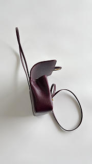 Colestore Chanel Small Flap-Top bag Glossy Calfskin with Grain Effect & Gold-plated Metal Burgundy 22x15x7cm - 5